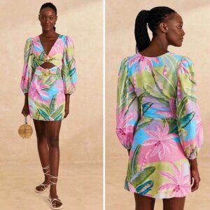 Farm Rio Size Medium Beach Vibe Mini Cutout Tropical Dress